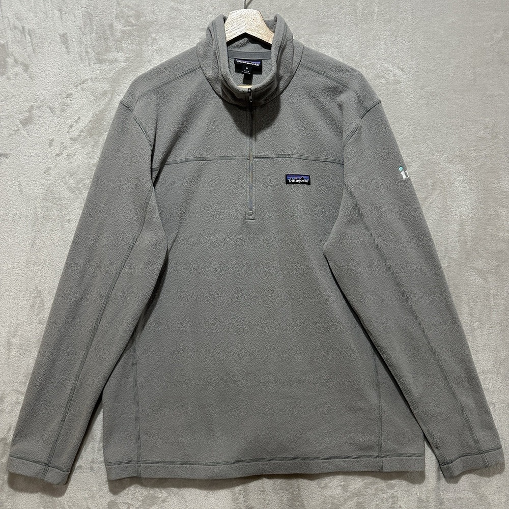 Patagonia Micro D Fleece Men's XL Gray Pullover‎ 1/4 Zip Lightweight Performance